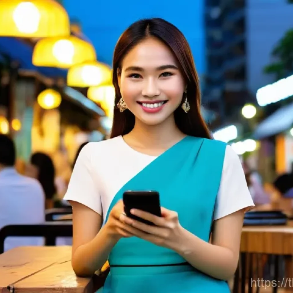 스마트시티 디자인과 공공 서비스 혁신 - **Prompt: "A vibrant, modern Thai city street scene showcasing seamless digital public services. A y...