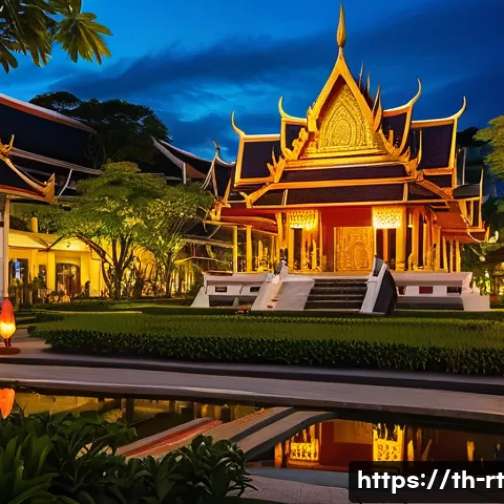 스마트시티 디자인의 문화적 요소 - A vibrant urban public park in a Thai smart city featuring traditional Thai architectural elements i...