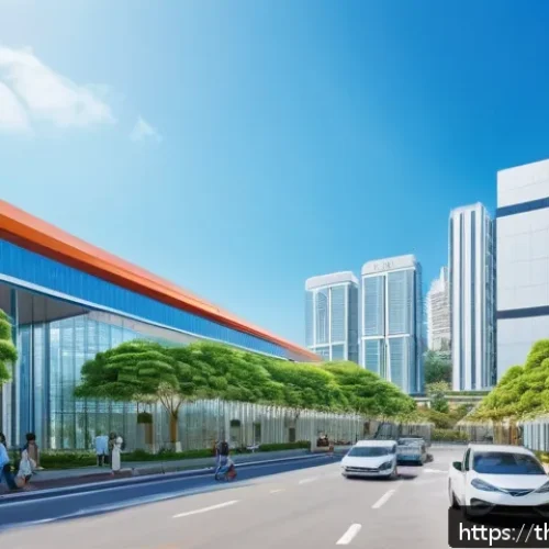 Home 31 스마트시티 디자인을 위한 협력 모델 - A vibrant smart city scene in Thailand during daytime, showcasing a harmonious collaboration between...