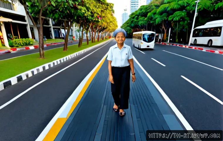 Home 29 스마트시티 디자인의 인지적 접근 - Photorealistic Bangkok smart-city streetscape designed for effortless wayfinding, a Thai elderly wom...